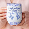 Custom Long Distance Wine Tumbler - Personalized Best Friend Birthday Gifts For Women, Besties, Sisters, BFF - Distance Means Nothing