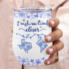 Custom Long Distance Wine Tumbler - Personalized Best Friend Birthday Gifts For Women, Besties, Sisters, BFF - Distance Means Nothing