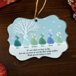 Custom Sea Glass Acrylic Ornament - Personalized Best Friend Christmas Birthday Gifts For Women, Besties, Sisters, BFF, Beach Lovers - Beautifully Weathered Together