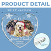 Custom Photo Heart Glass Ornament - Personalized Pet Christmas Memorial Sympathy Gifts For Dogs, Cats - Forever In My Heart Pawprints