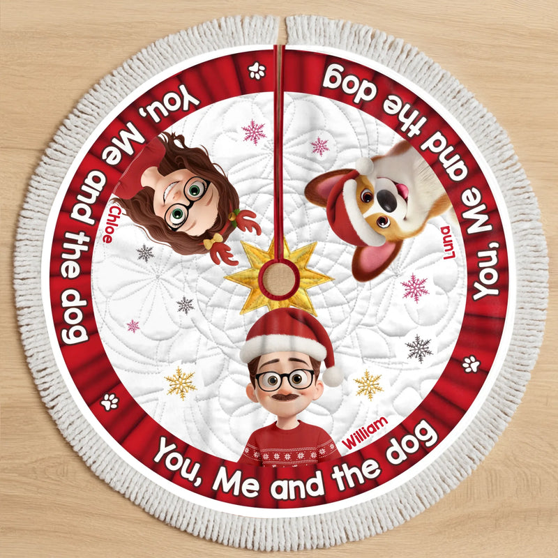 Custom Tree Skirt - Personalized Anniversary Christmas Wedding Gifts For Husband And Wife, Dog Cat Lovers - You, Me And Our Perfectly Pawsome Life