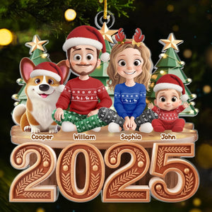 Custom Acrylic Ornament - Personalized Christmas Birthday Gifts For Family, Dog Cat Lovers - The Merry Squad