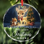 Custom Baby First Christmas Glass Ornament - Personalized Christmas Baby Shower, Gifts For New Moms, New Dads, New Parents - Love In Little Form
