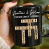 Custom Scrabble Black Mug - Personalized Christmas Birthday Gifts For Brother, Sister - Family Spelled In Joy