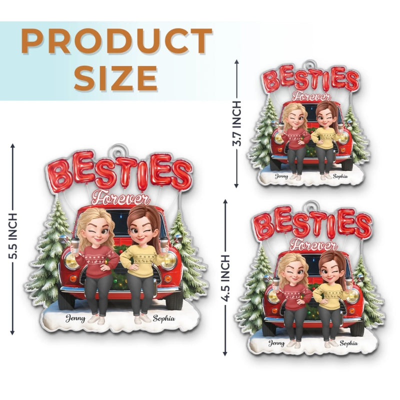 Custom Acrylic Ornament - Personalized Best Friend Christmas Birthday Gifts For Women, Besties, Sisters, BFF - Twinkling Nights Shared With Friends