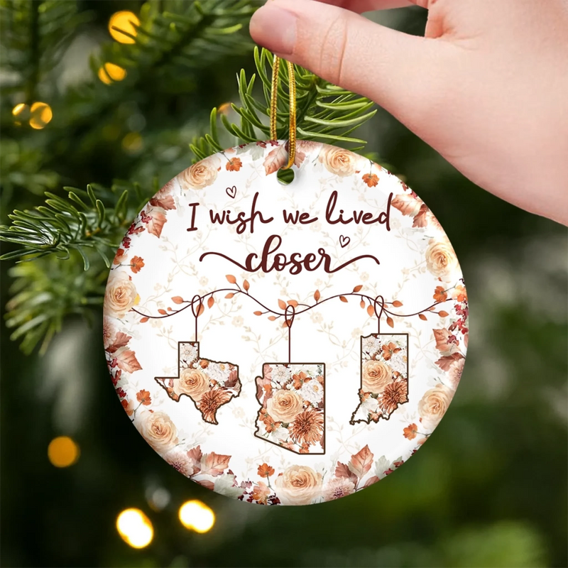 Custom Long Distance Ceramic Ornament - Personalized Best Friend Christmas Birthday Gifts For Women, Besties, Sisters, BFF - Space Between Love Within