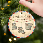Custom Long Distance Ceramic Ornament - Personalized Best Friend Christmas Birthday Gifts For Women, Besties, Sisters, BFF - Friendship Travels Any Mile