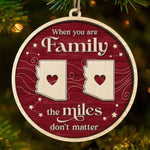 Custom Long Distance Wood Ornament - Personalized Christmas Birthday Gifts For Mom, Dad, Brother, Sister, Kids - Forever Linked, Wherever We Live