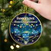 Custom Long Distance Ceramic Ornament - Personalized Christmas Birthday Gifts For Mom, Dad, Brother, Sister, Kids - Starry Night, Family Bright