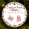 Custom Long Distance Ceramic Ornament - Personalized Best Friend Christmas Birthday Gifts For Women, Besties, Sisters, BFF - Far Yet Always Close