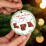 Custom Long Distance Ceramic Ornament - Personalized Best Friend Christmas Birthday Gifts For Women, Besties, Sisters, BFF - No Miles Between Hearts