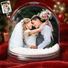 Custom Photo Acrylic Snow Globe - Personalized  Anniversary Christmas Wedding Gifts For Husband And Wife, Him And Her - Spinning Into Forever