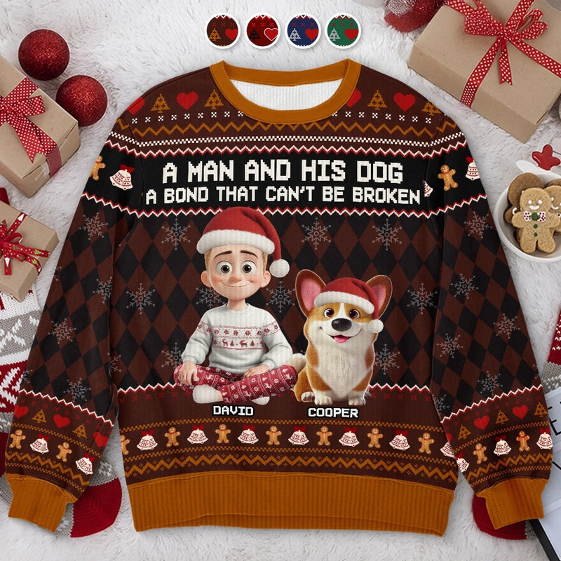 Custom Unisex Ugly Sweatshirt - Personalized  Christmas Birthday Gifts For Dog Lovers, Dog Dad And Mom - Some Heroes Have Fur