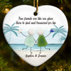 Custom Sea Glass Ceramic Ornament - Personalized Best Friend Christmas Birthday Gifts For Women, Besties, Sisters, BFF, Beach Lovers - Joy Flows Like Waves
