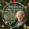 Custom Photo Circle Glass Ornament - Personalized Christmas Memorial Sympathy Gifts For Loss Of Mom, Dad - Missing You With Love