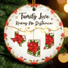 Custom Long Distance Ceramic Ornament - Personalized Christmas Birthday Gifts For Mom, Dad, Brother, Sister, Kids - Poinsettias Bloom Where Hearts Meet