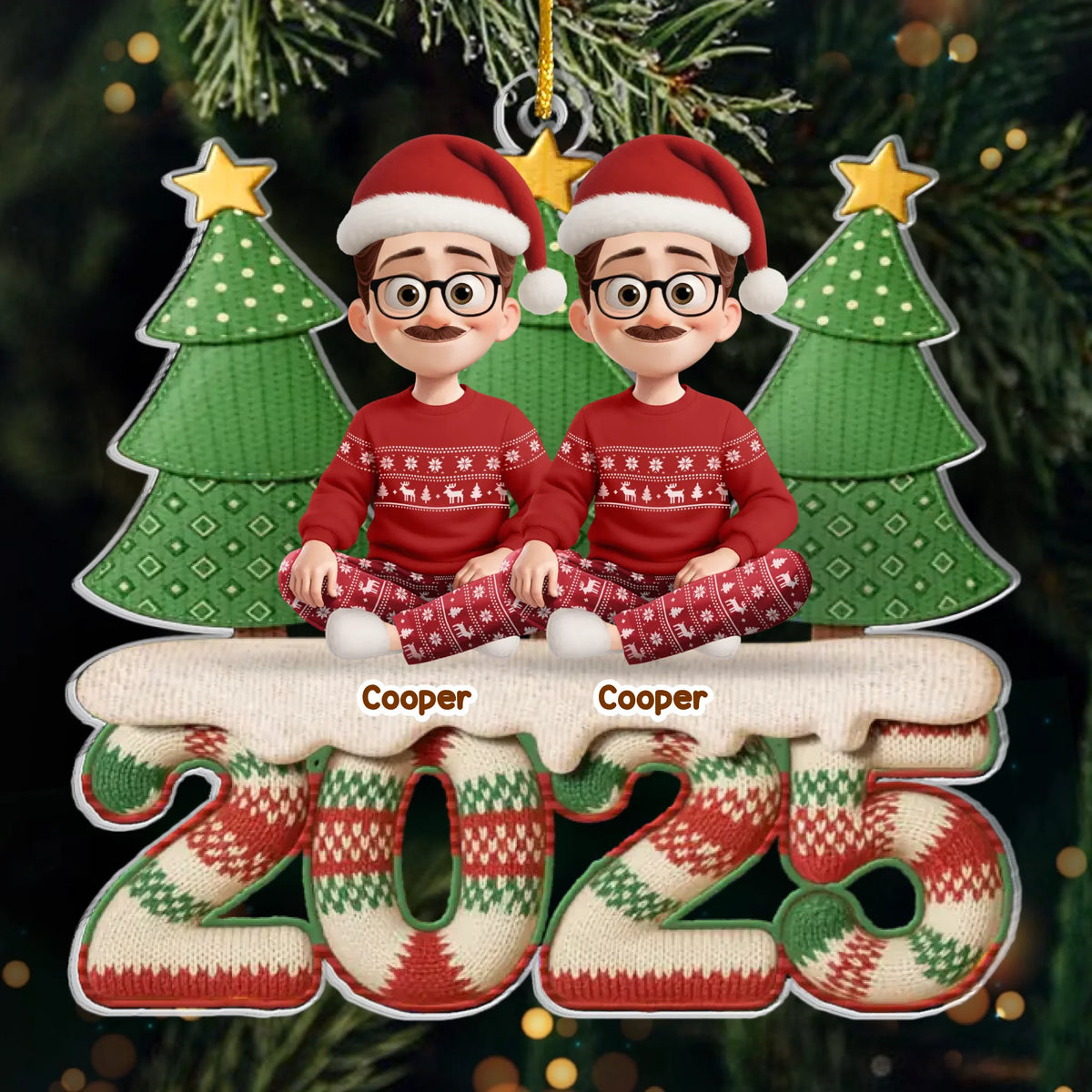 Custom Acrylic Ornament - Personalized Christmas Birthday Gifts For Family, Dog Cat Lovers - A Perfectly Imperfect Family