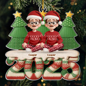 Custom Acrylic Ornament - Personalized Christmas Birthday Gifts For Family, Dog Cat Lovers - A Perfectly Imperfect Family