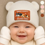 Custom Baby Beanie And Mittens Set - Personalized Baby Shower, Gender Reveal Gifts For New Moms, New Dads, New Parents, Dog Cat Lovers - New Adventure Begins