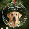 Custom Photo Circle Glass Ornament - Personalized Pet Christmas Memorial Sympathy Gifts For Dogs, Cats - Love That Never Fades