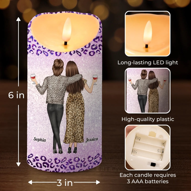 Custom LED Candle - Personalized Best Friend Birthday Gifts For Women, Besties, Sisters, BFF - Laughter Is Our Love Language