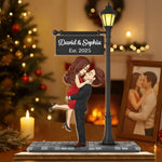 Custom Name Romantic Christmas Couple Gifts - Personalized Wooden Plaque With Flat Stand
