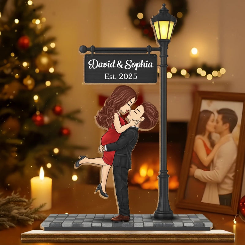 Custom 2-Layered Wooden Plaque - Personalized Anniversary Wedding Gifts For Husband And Wife, Him And Her - A Kiss That Wrote Our Forever
