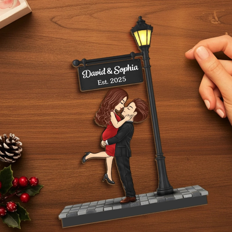 Custom 2-Layered Wooden Plaque - Personalized Anniversary Wedding Gifts For Husband And Wife, Him And Her - A Kiss That Wrote Our Forever