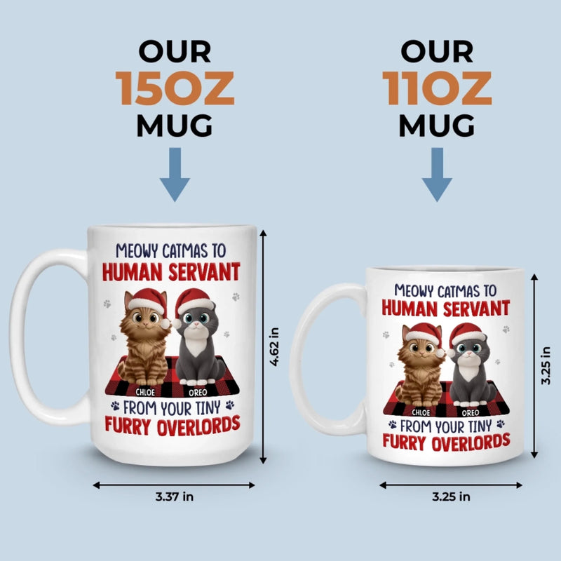 Custom Mug - Personalized Christmas Birthday Gifts For Cat Lovers, Cat Mom And Dad - Merry Catmas From Your Furry Boss