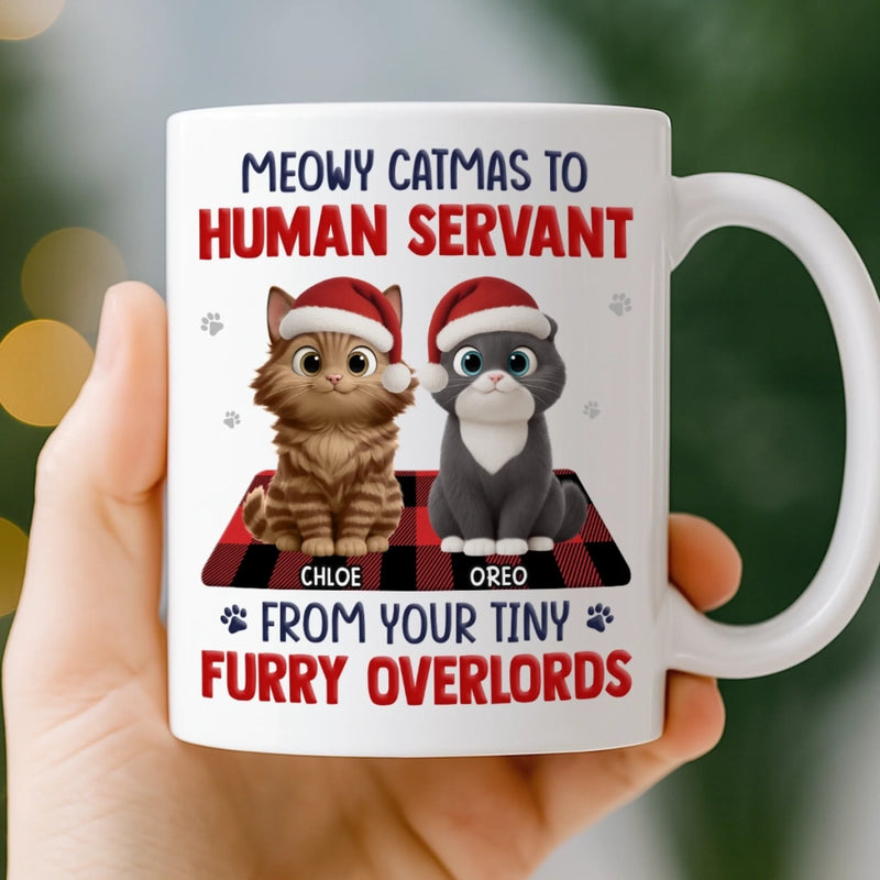 Custom Mug - Personalized Christmas Birthday Gifts For Cat Lovers, Cat Mom And Dad - Merry Catmas From Your Furry Boss
