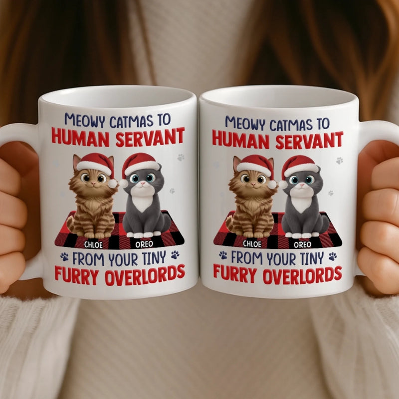 Custom Mug - Personalized Christmas Birthday Gifts For Cat Lovers, Cat Mom And Dad - Merry Catmas From Your Furry Boss