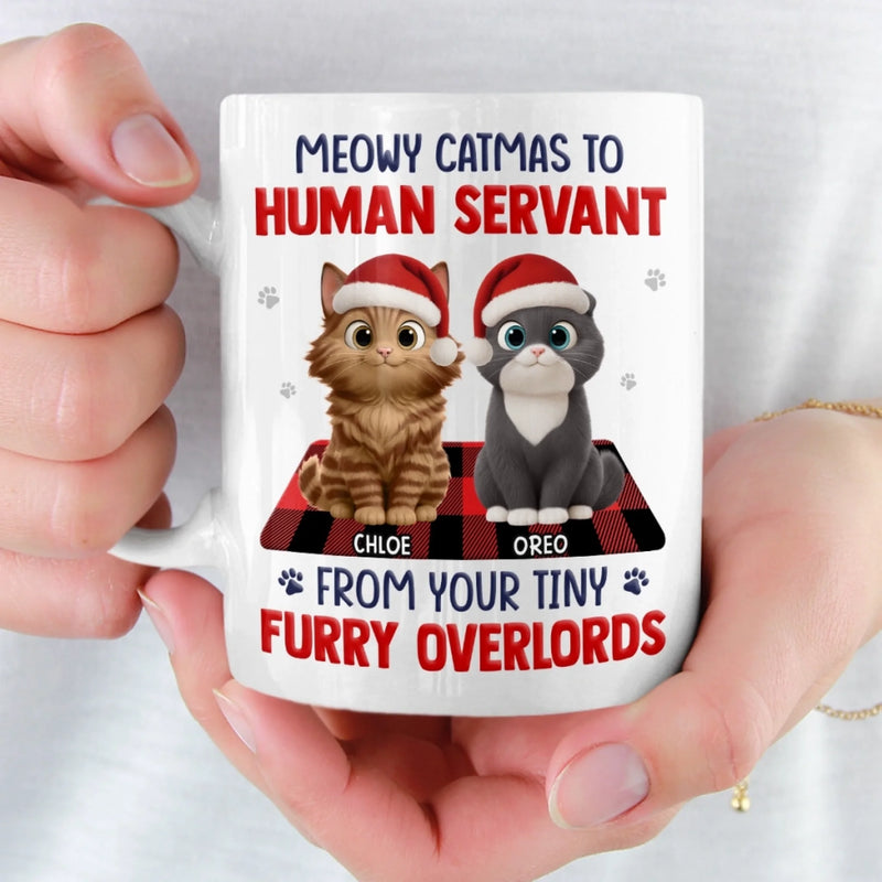 Custom Mug - Personalized Christmas Birthday Gifts For Cat Lovers, Cat Mom And Dad - Merry Catmas From Your Furry Boss