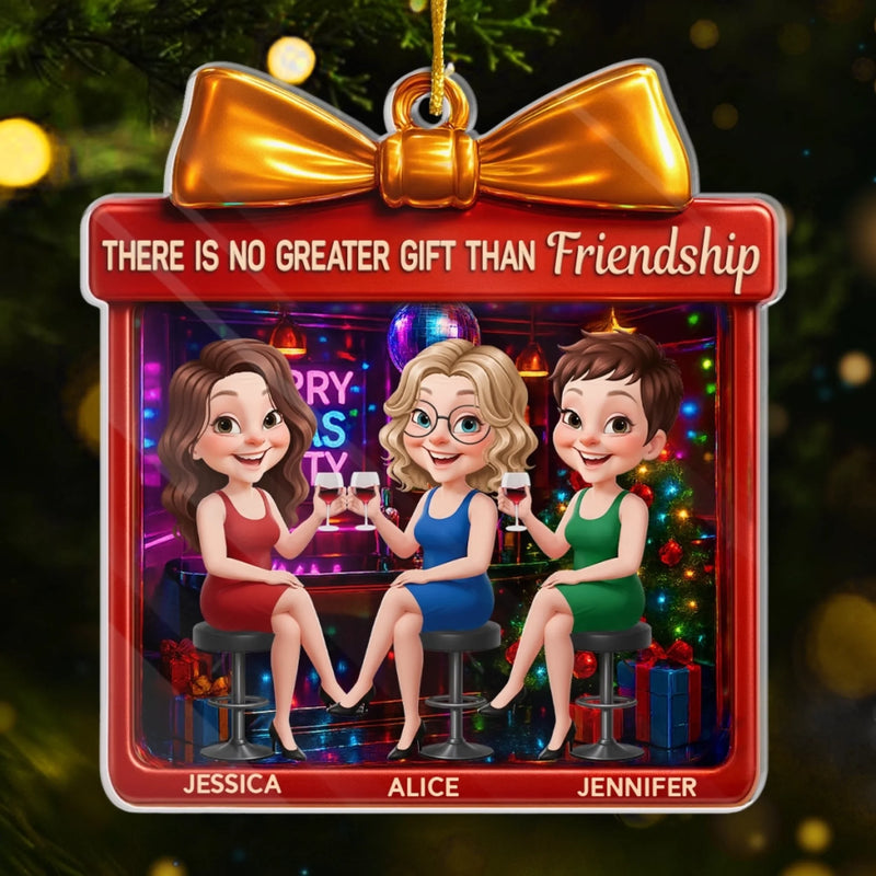 Custom Acrylic Ornament - Personalized Best Friend Christmas Birthday Gifts For Women, Besties, Sisters, BFF - Kindred Hearts Endless Laughs