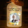 Custom Photo Glass Bottle LED Light - Personalized Christmas Memorial Sympathy Gifts For Loss Of Mom, Dad - Love Remains Beyond The Stars