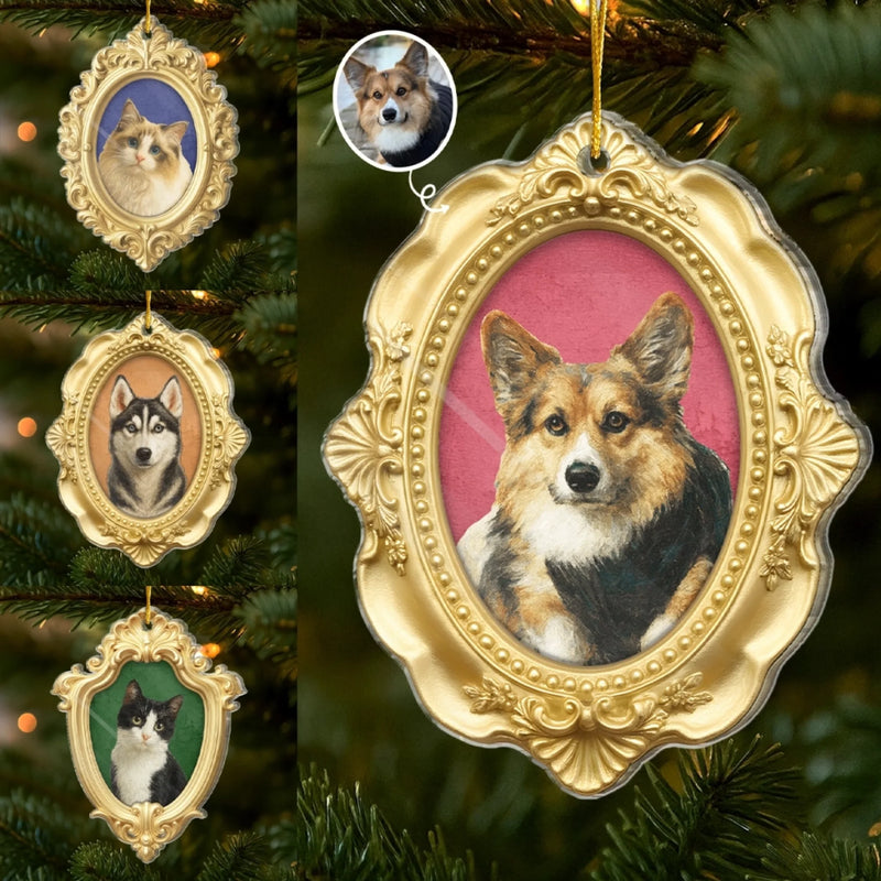 Custom Photo Acrylic Ornament - Personalized Christmas Birthday Gifts For Dog Cat Lovers, Dog Dad And Mom, Cat Owners - My Heart Belongs To My Pet
