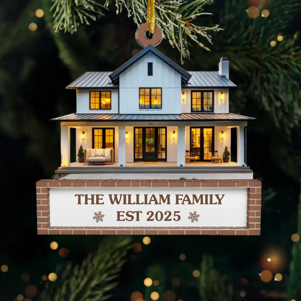 Custom Photo First Christmas In New Home Ceramic Ornament - Personalized Anniversary Christmas Wedding Gifts For Husband And Wife, Him And Her, New Homeowners, Couples, Friends - First Cozy Christmas