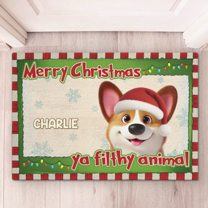 Custom Home Decor Decorative Mat - Personalized  Christmas Birthday Gifts For Dog Cat Lovers, Dog Dad And Mom, Cat Owners - Merry Chaos And Happy Paws