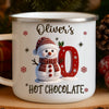Custom Snowman Enamel Camping Mug - Personalized Christmas Birthday Gifts For Kids - Tiny Laughs Fill The Holiday Air