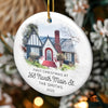 Custom Photo There's Snow Place Like Home - Family Personalized Custom Ornament - Ceramic Round Shaped - Christmas Gift For Family Members, First Christmas