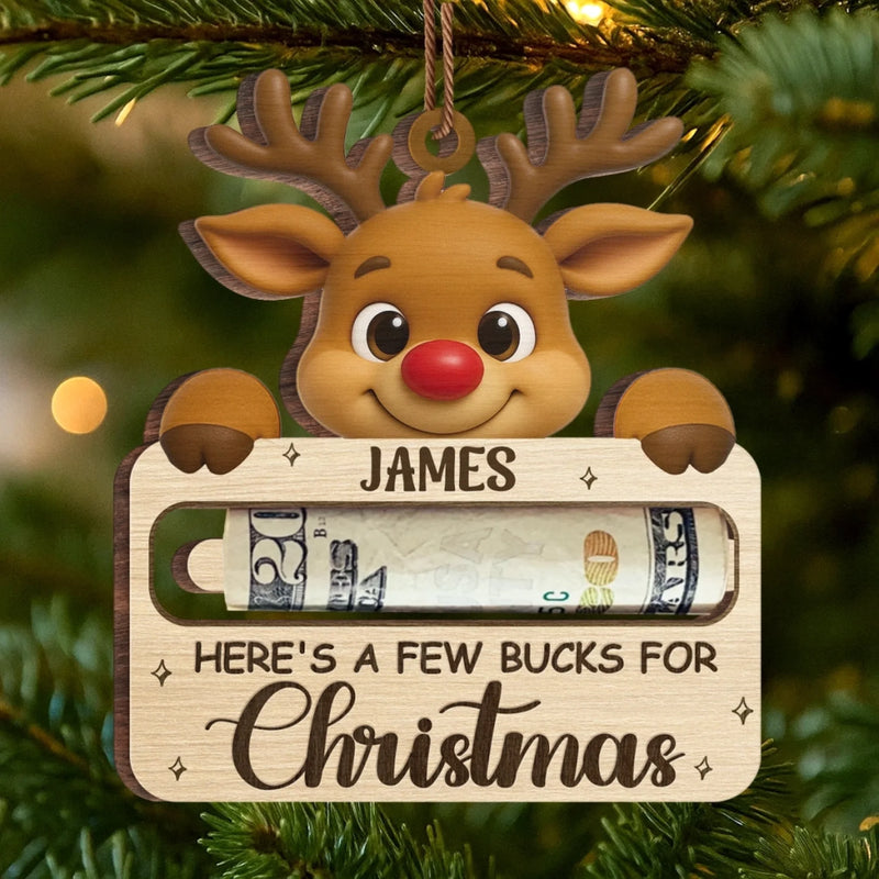 Custom Wooden Money Holder Ornament - Personalized Christmas Birthday Gifts For Kids - Little Stars Of Christmas Joy