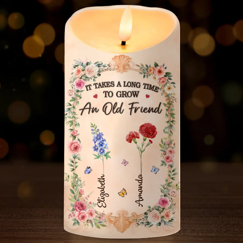 Custom LED Candle - Personalized Best Friend Birthday Gifts For Women, Besties, Sisters, BFF - Shine Through Every Storm