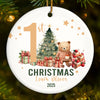 Custom Baby First Christmas Ceramic Ornament - Personalized Christmas Baby Shower, Gender Reveal Gifts For New Moms, New Dads, New Parents - Love At Every Snuggle