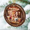 Custom Ceramic Ornament - Personalized Best Friend Christmas Birthday Gifts For Women, Besties, Sisters, BFF - Forever My Happy Place