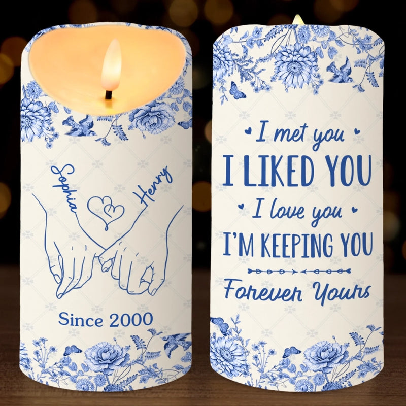 Custom LED Candle - Personalized Anniversary Christmas Wedding Gifts For Husband And Wife, Him And Her - A Symbol Of Forever In Every Glow