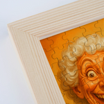Custom Photo Funny Caricature Puzzle With Wooden Frame - Personalized Anniversary Wedding Gifts For Husband, Wife, Couple - Stuck With Me, Lucky You