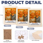Custom Photo Funny Caricature Puzzle With Wooden Frame - Personalized Anniversary Wedding Gifts For Husband, Wife, Couple - Stuck With Me, Lucky You