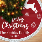 Custom Tree Skirt - Personalized Christmas Birthday Gifts For Mom, Dad, Brother, Sister, Kids - Magic Starts Below