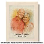 Custom Photo Watercolor Puzzle With Wooden Frame - Personalized Anniversary Wedding Gifts For Husband And Wife, Him And Her - Life’s Sweetest Puzzle,  Complete With You