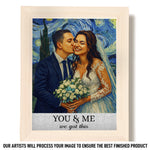 Custom Photo Starry Night Puzzle With Wooden Frame - Personalized Anniversary Wedding Gifts For Husband And Wife, Him And Her - A Masterpiece Made Of Love
