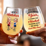 Custom Name Funny Best Friend Gifts for Women - Personalized Wine Glass